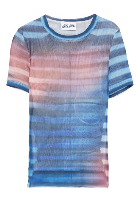 t-shirt water baby donna azzurra, blu e pesca JEAN PAUL GAULTIER | 25/03-W-TO318-M005P565034